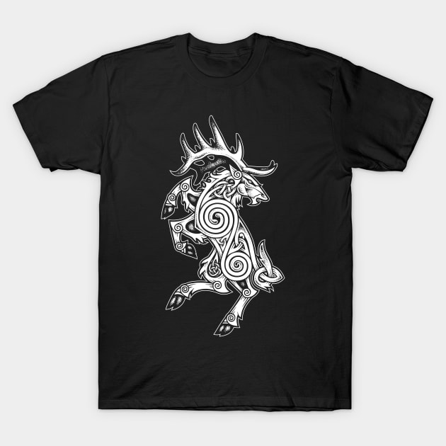 Celtic Elk Rampant T-Shirt by celtichammerclub